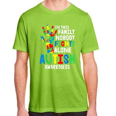 Autism Awareness Puzzle Hand No Fights Alone Family Gift Adult ChromaSoft Performance T-Shirt