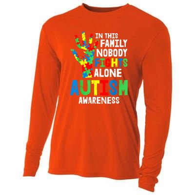 Autism Awareness Puzzle Hand No Fights Alone Family Gift Cooling Performance Long Sleeve Crew