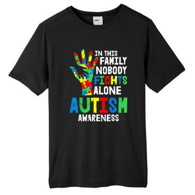 Autism Awareness Puzzle Hand No Fights Alone Family Gift Tall Fusion ChromaSoft Performance T-Shirt