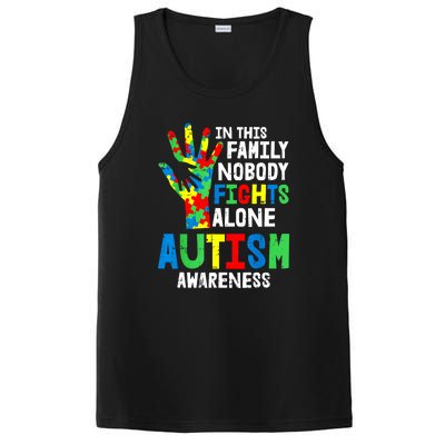 Autism Awareness Puzzle Hand No Fights Alone Family Gift PosiCharge Competitor Tank