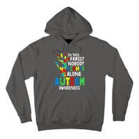 Autism Awareness Puzzle Hand No Fights Alone Family Gift Tall Hoodie