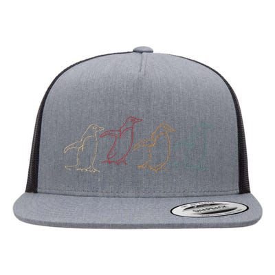 Antartica Animal Penguin Flat Bill Trucker Hat