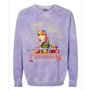 Aquarius African Pride Queen Was Born In February Birthday Colorblast Crewneck Sweatshirt