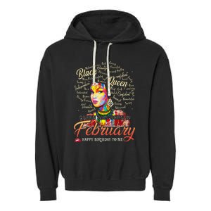 Aquarius African Pride Queen Was Born In February Birthday Garment-Dyed Fleece Hoodie