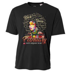 Aquarius African Pride Queen Was Born In February Birthday Cooling Performance Crew T-Shirt