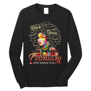 Aquarius African Pride Queen Was Born In February Birthday Long Sleeve Shirt