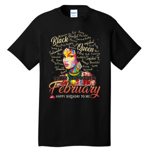 Aquarius African Pride Queen Was Born In February Birthday Tall T-Shirt