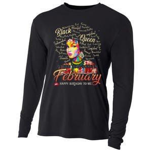 Aquarius African Pride Queen Was Born In February Birthday Cooling Performance Long Sleeve Crew