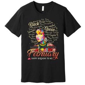 Aquarius African Pride Queen Was Born In February Birthday Premium T-Shirt