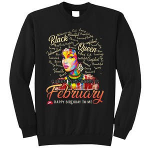 Aquarius African Pride Queen Was Born In February Birthday Tall Sweatshirt