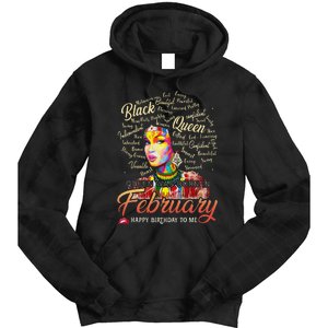 Aquarius African Pride Queen Was Born In February Birthday Tie Dye Hoodie