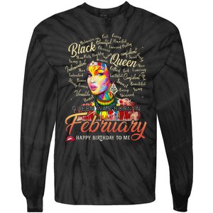 Aquarius African Pride Queen Was Born In February Birthday Tie-Dye Long Sleeve Shirt