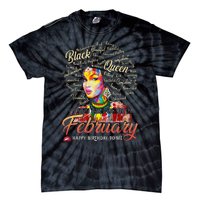 Aquarius African Pride Queen Was Born In February Birthday Tie-Dye T-Shirt