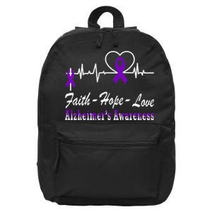 Alzheimer Awareness Purple Ribbon The End Of Alzheimers 16 in Basic Backpack