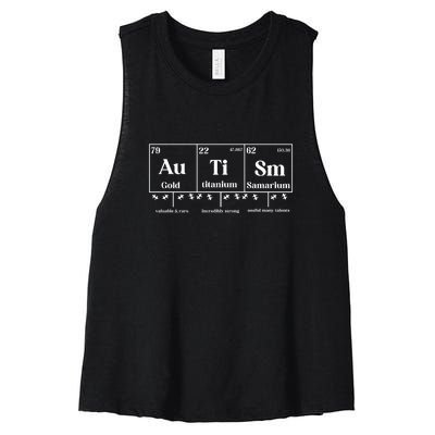 Autism Awareness Puzzle Chemical Element Gifft Women's Racerback Cropped Tank