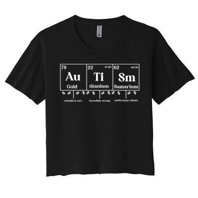 Autism Awareness Puzzle Chemical Element Gifft Women's Crop Top Tee