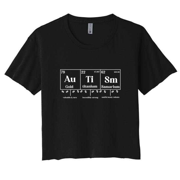 Autism Awareness Puzzle Chemical Element Gifft Women's Crop Top Tee