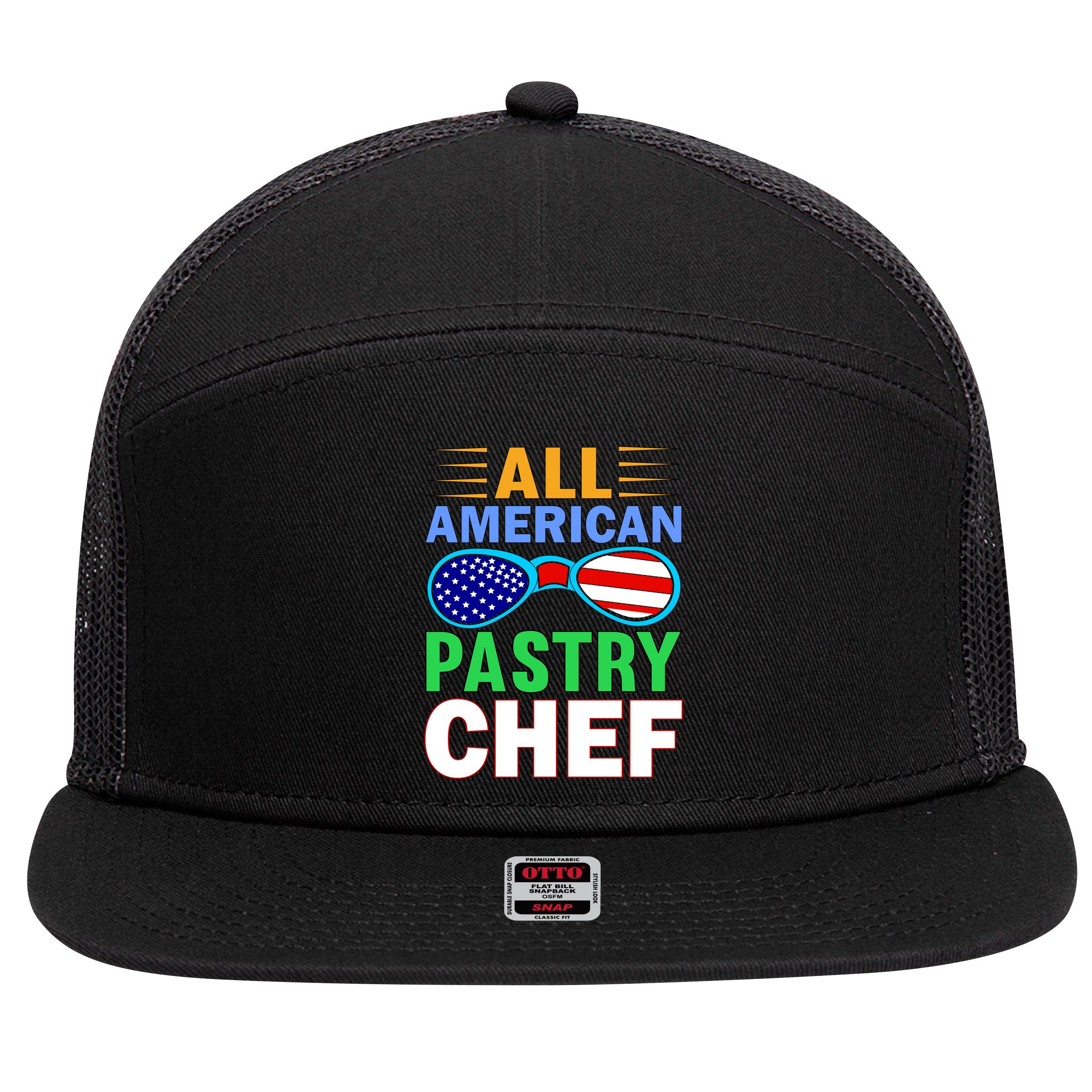 All American Pastry Chef 7 Panel Mesh Trucker Snapback Hat