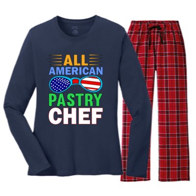 All American Pastry Chef Women's Long Sleeve Flannel Pajama Set 