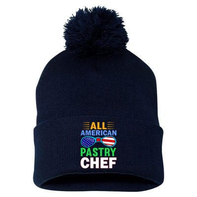 All American Pastry Chef Pom Pom 12in Knit Beanie