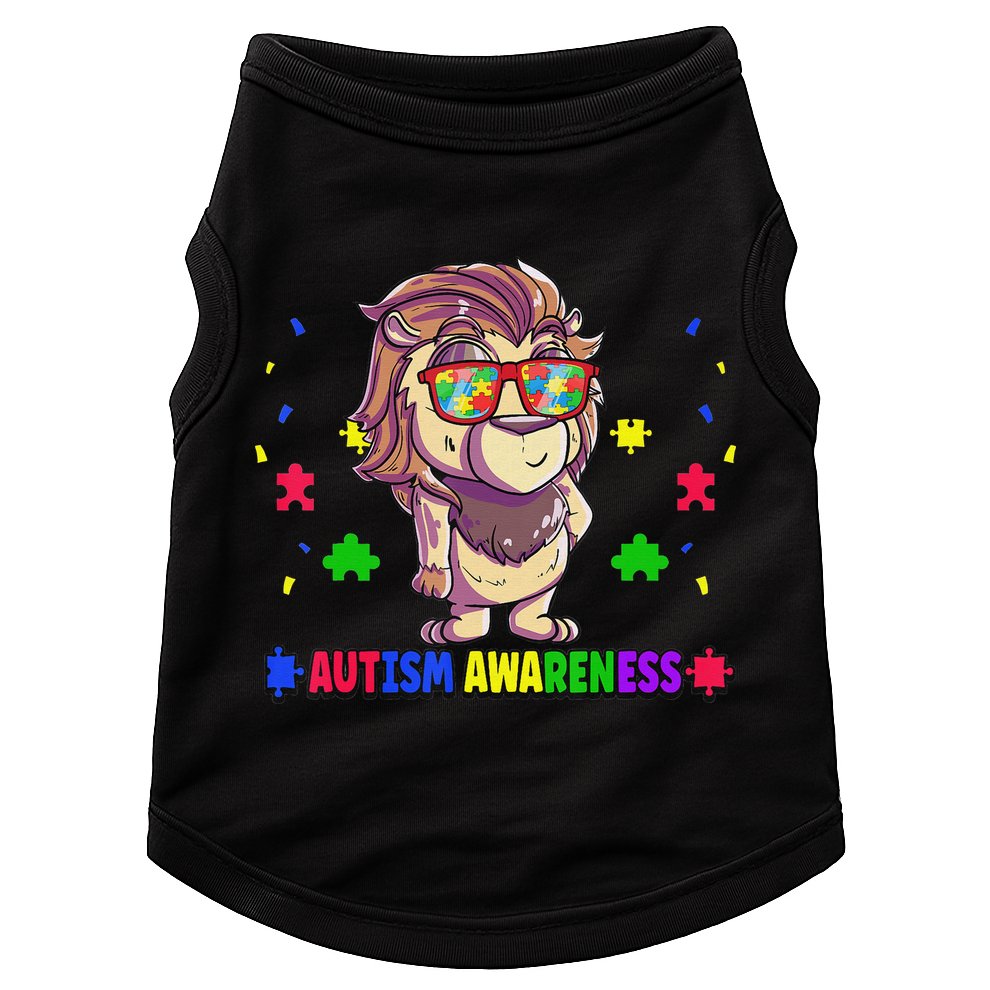 Autism Awareness Puzzle Piece Love Autistic Support Doggie Tank