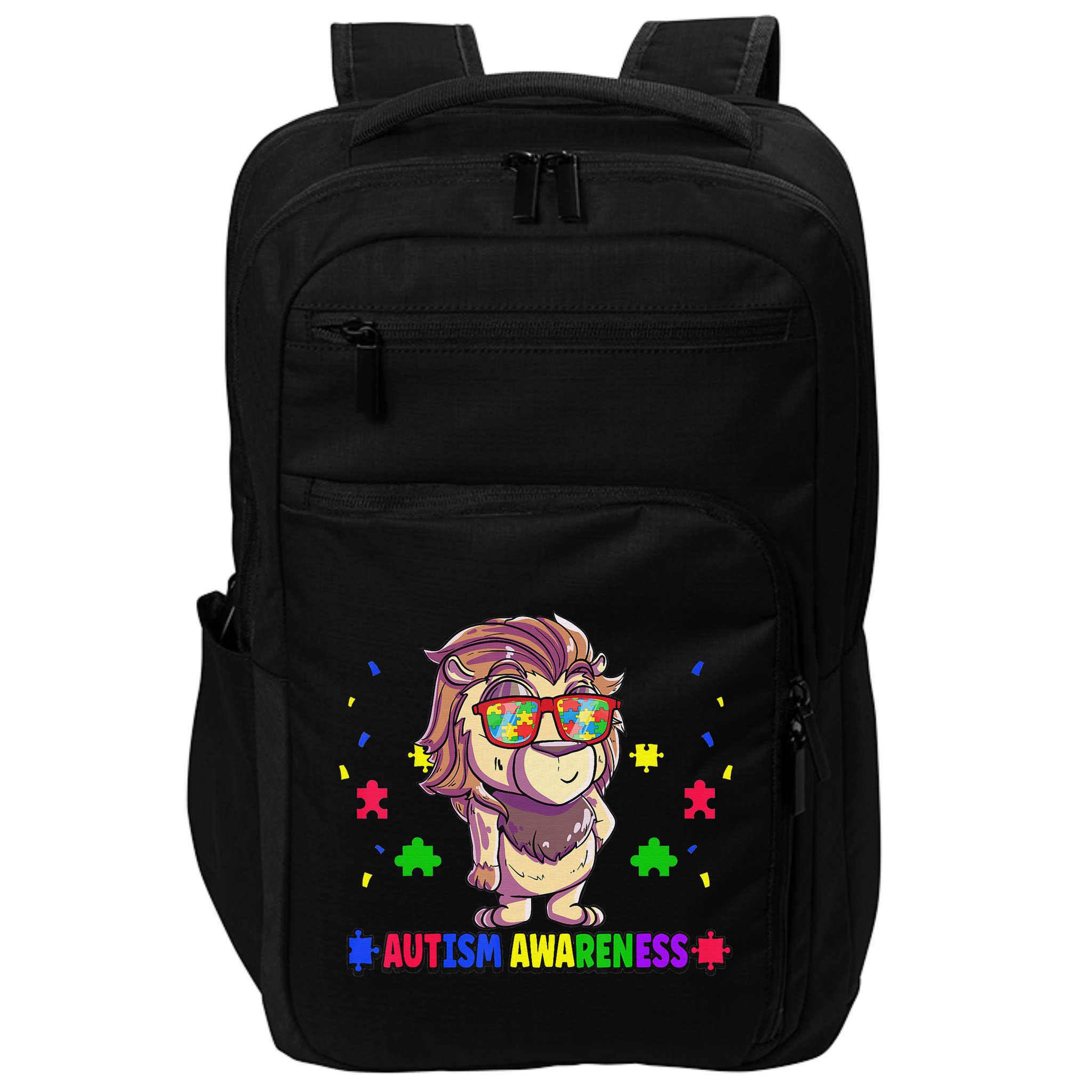 Autism Awareness Puzzle Piece Love Autistic Support Impact Tech Backpack