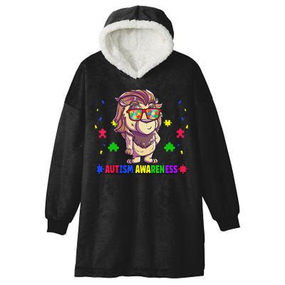 Autism Awareness Puzzle Piece Love Autistic Support Hooded Wearable Blanket