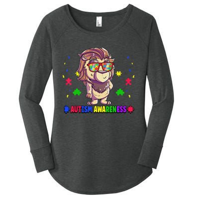 Autism Awareness Puzzle Piece Love Autistic Support Women's Perfect Tri Tunic Long Sleeve Shirt