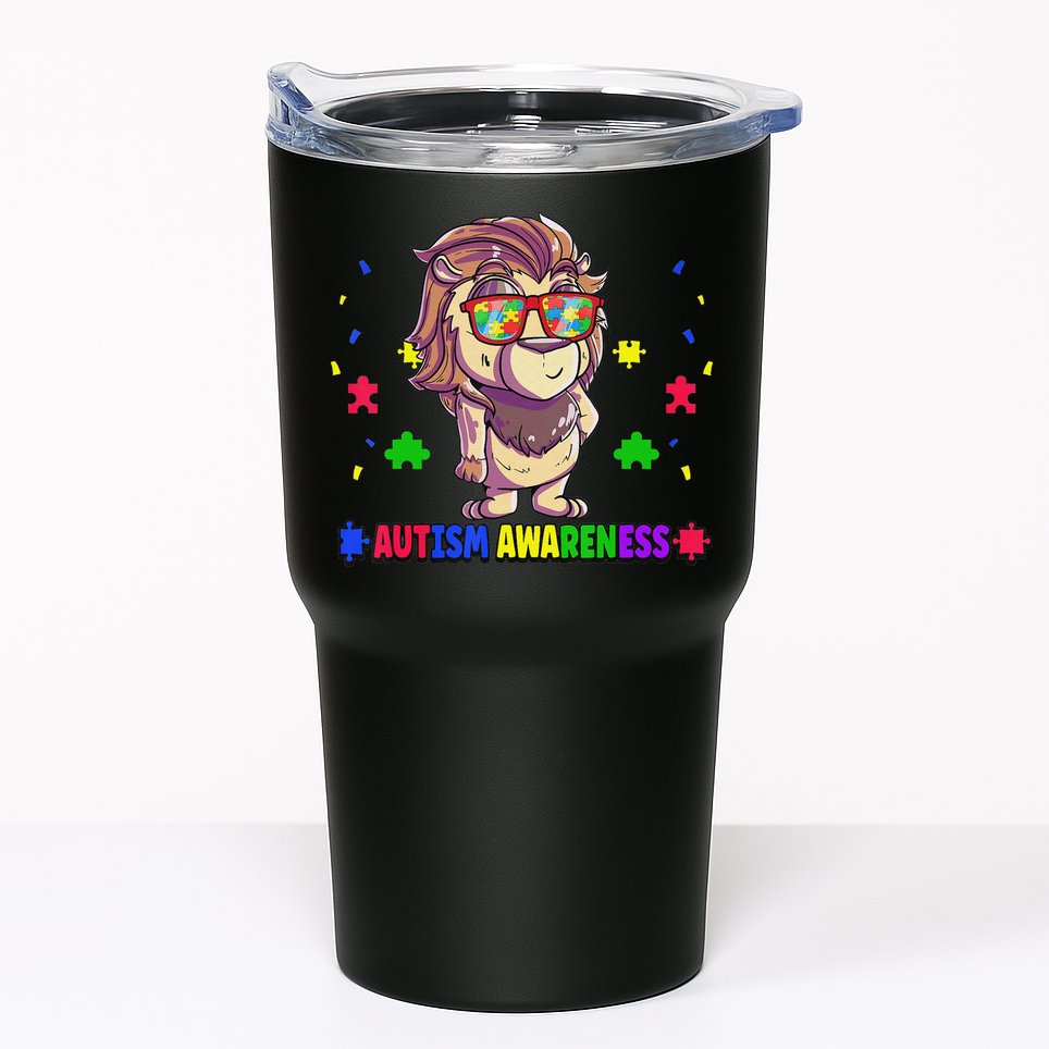 Autism Awareness Puzzle Piece Love Autistic Support Tumbler