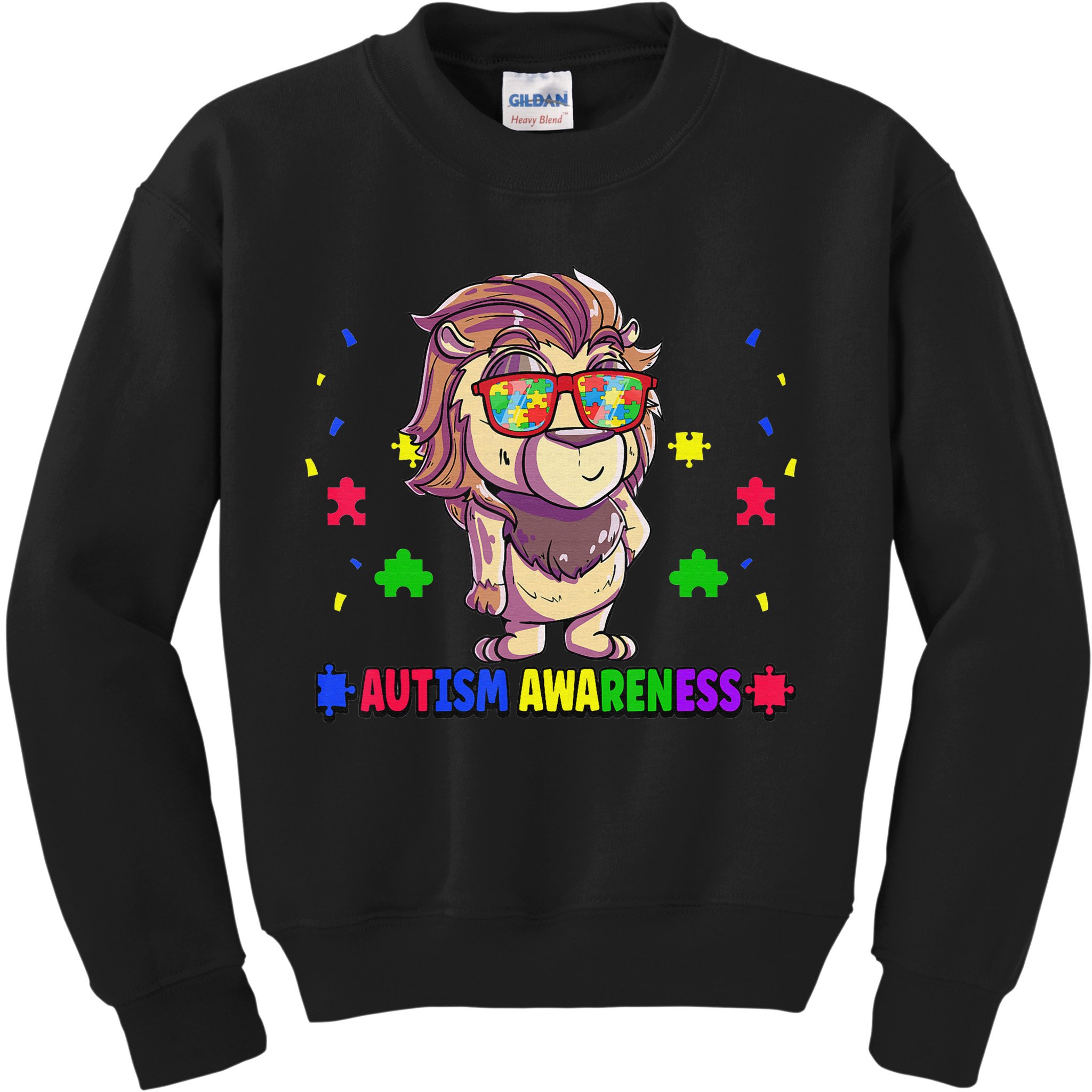 Autism Awareness Puzzle Piece Love Autistic Support Kids Sweatshirt