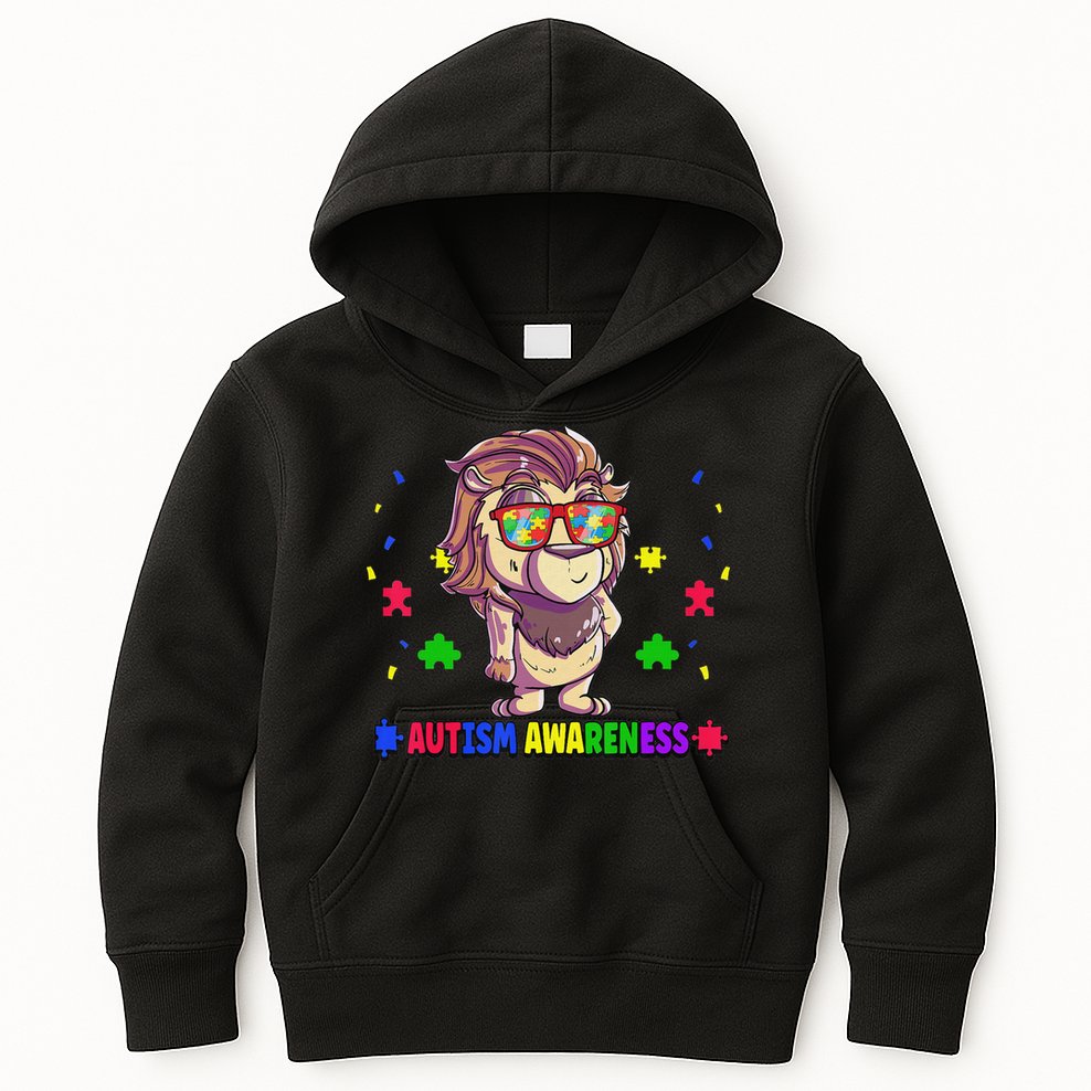 Autism Awareness Puzzle Piece Love Autistic Support Kids Hoodie