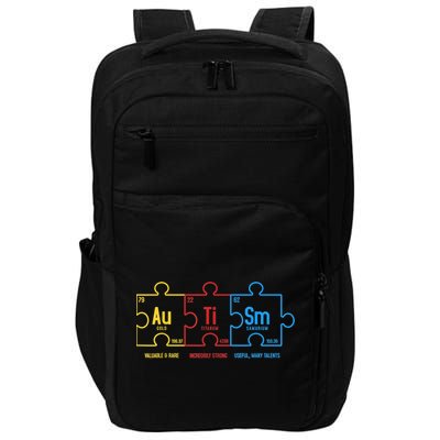 Autism Awareness Puzzle Elements Design Impact Tech Backpack