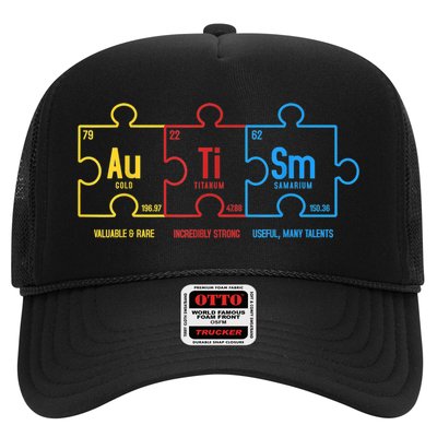 Autism Awareness Puzzle Elements Design Trucker Hat