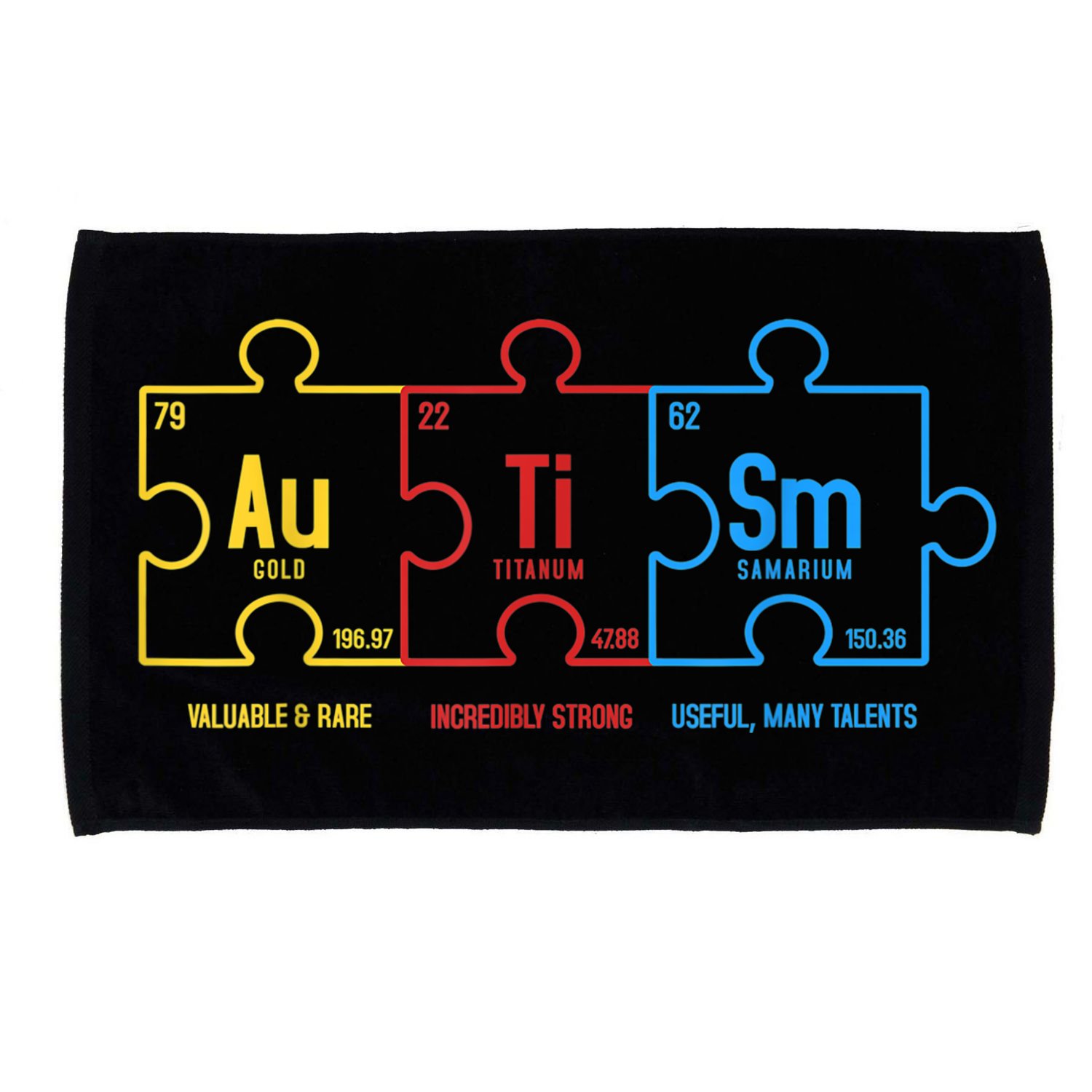 Autism Awareness Puzzle Elements Design Microfiber Hand Towel