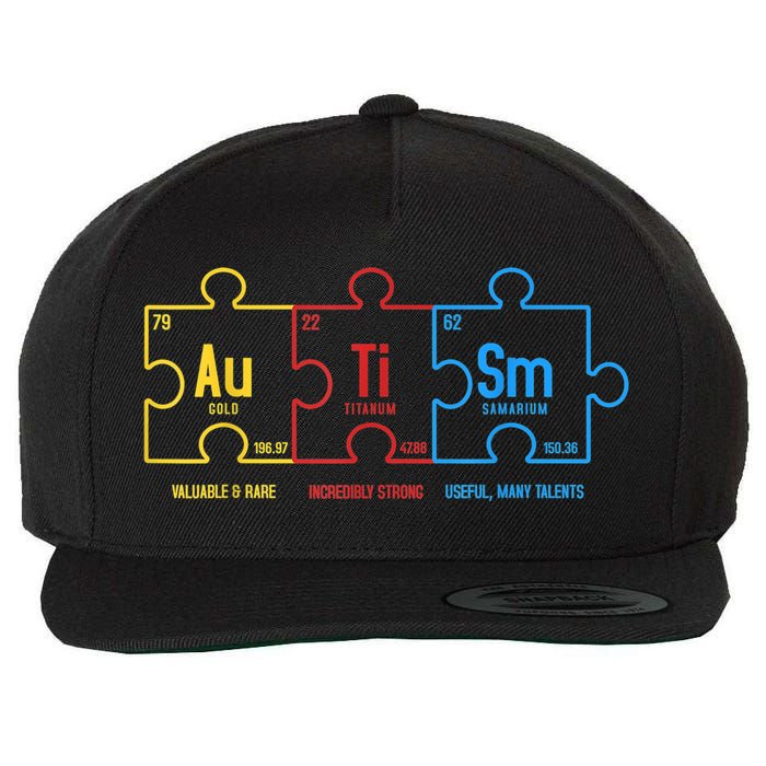 Autism Awareness Puzzle Elements Design Wool Snapback Cap