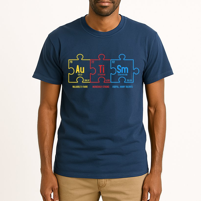 Autism Awareness Puzzle Elements Design Tall T-Shirt