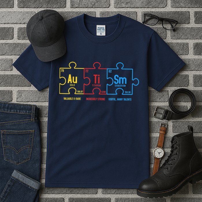 Autism Awareness Puzzle Elements Design Tall T-Shirt