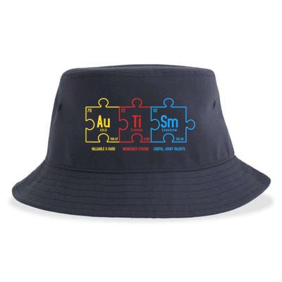 Autism Awareness Puzzle Elements Design Sustainable Bucket Hat