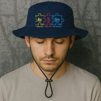 Autism Awareness Puzzle Elements Design Bucket Hat