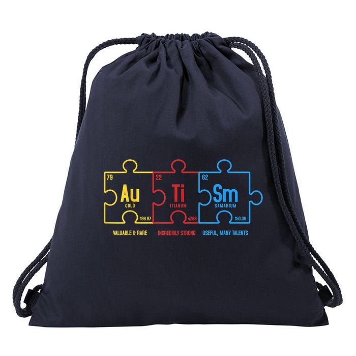 Autism Awareness Puzzle Elements Design Drawstring Bag