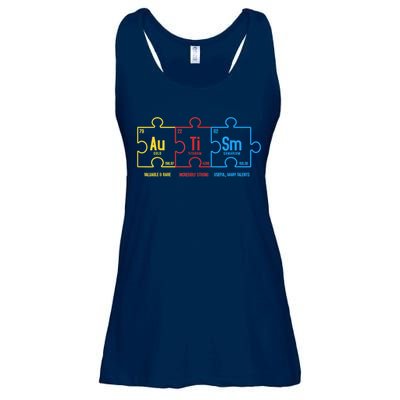 Autism Awareness Puzzle Elements Design Ladies Essential Flowy Tank
