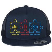 Autism Awareness Puzzle Elements Design Flat Bill Trucker Hat