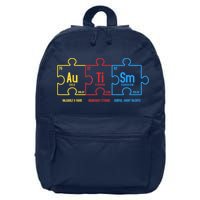 Autism Awareness Puzzle Elements Design 16 in Basic Backpack
