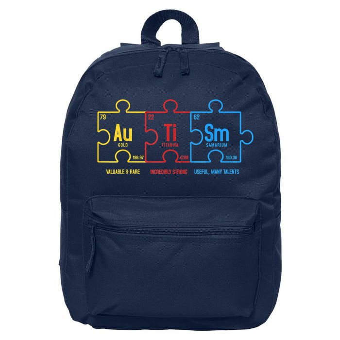 Autism Awareness Puzzle Elements Design 16 in Basic Backpack