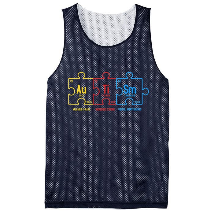 Autism Awareness Puzzle Elements Design Mesh Reversible Basketball Jersey Tank