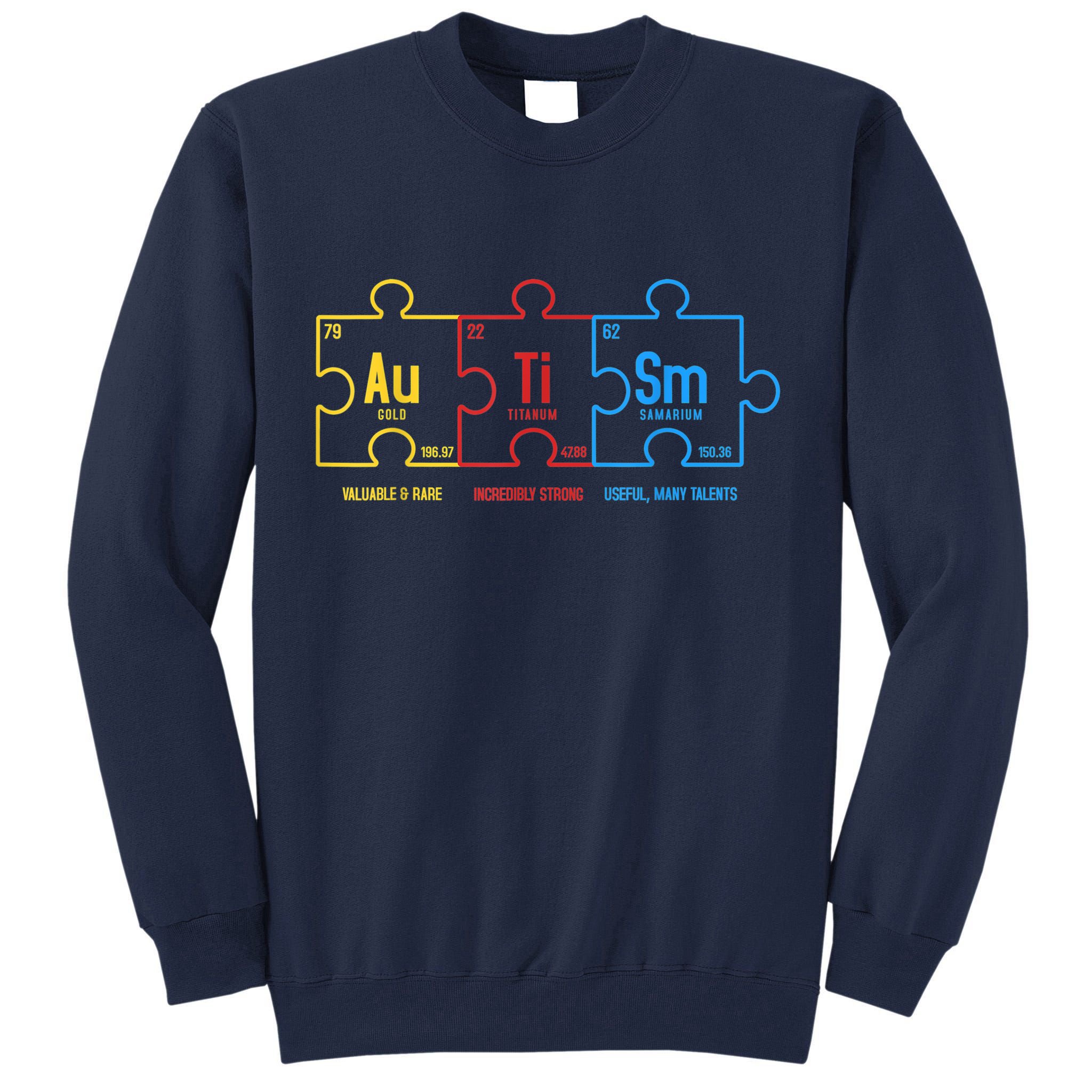 Autism Awareness Puzzle Elements Design Tall Sweatshirt