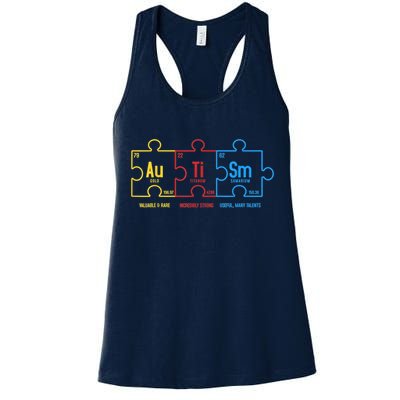 Autism Awareness Puzzle Elements Design Womens Tank Top