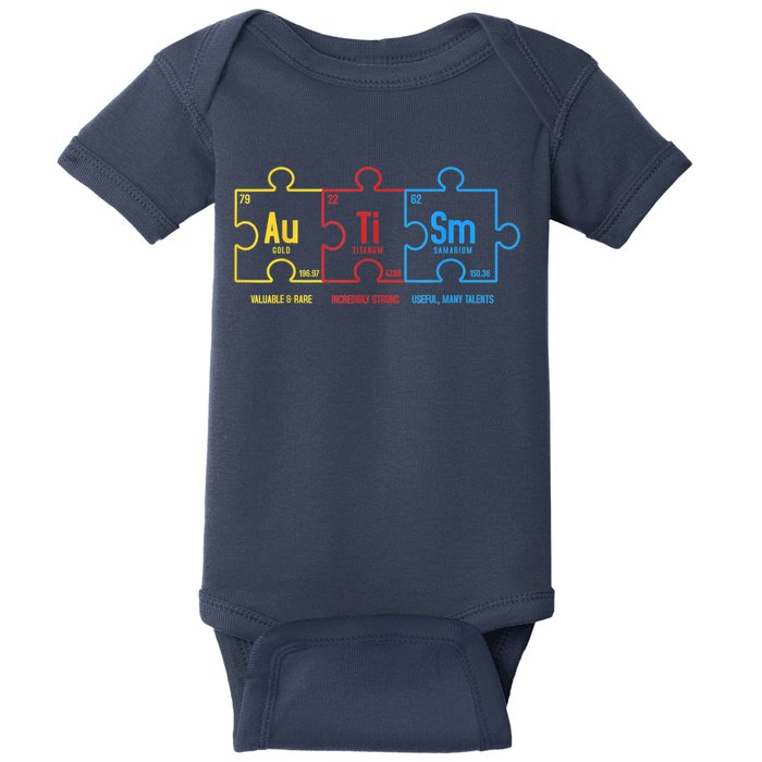 Autism Awareness Puzzle Elements Design Baby Bodysuit