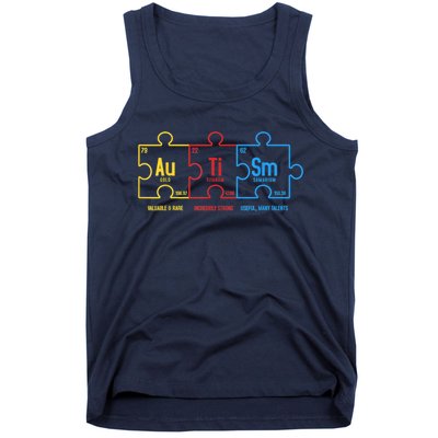 Autism Awareness Puzzle Elements Design Tank Top
