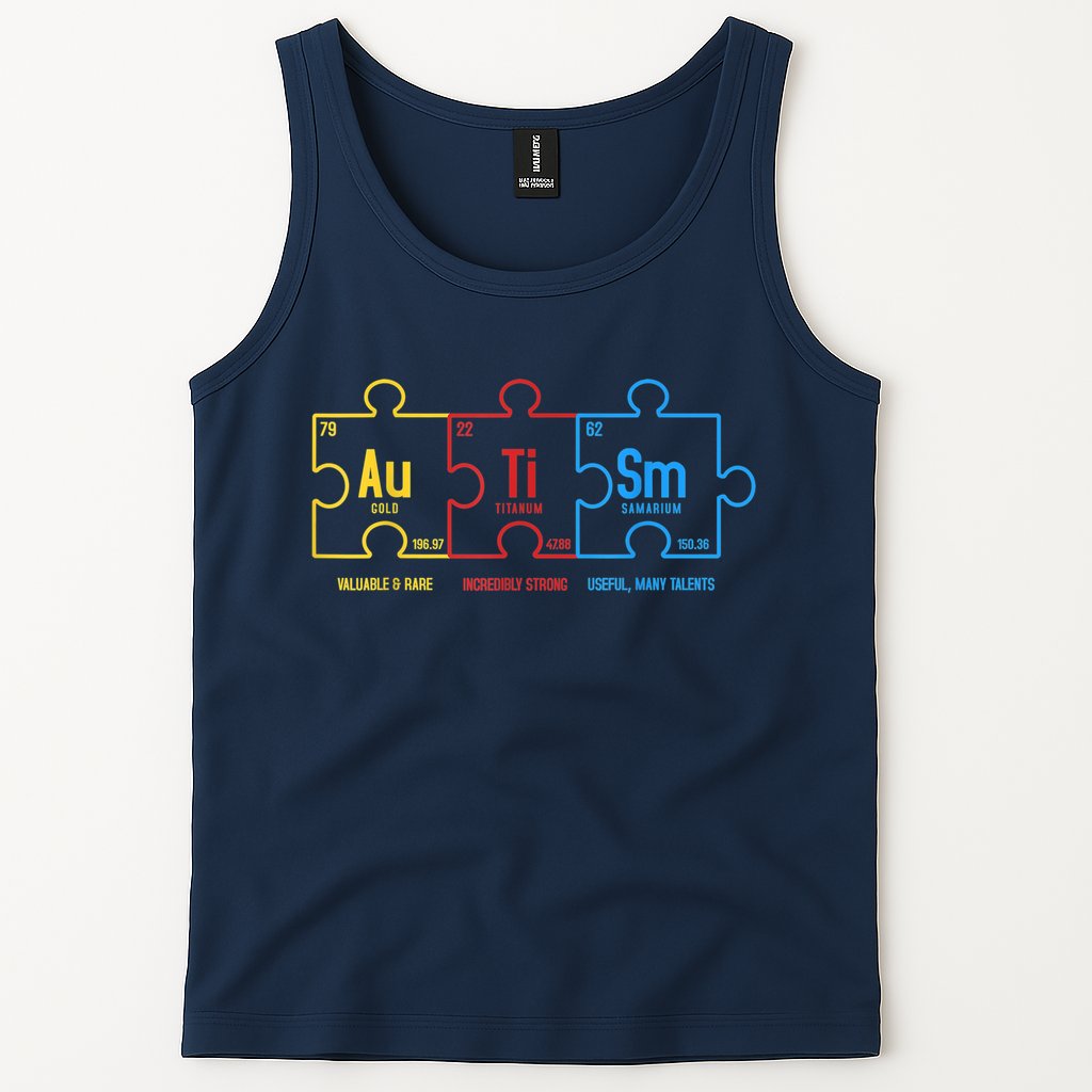 Autism Awareness Puzzle Elements Design Tank Top